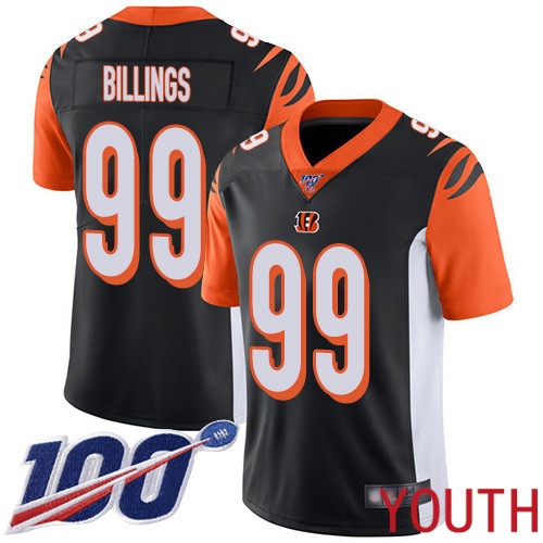 Cincinnati Bengals Limited Black Youth Andrew Billings Home Jersey NFL Footballl 99 100th Season Vapor Untouchable